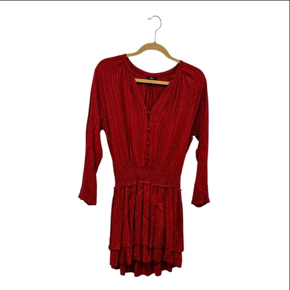 Rails Jasmine Red Mini Smock Dress in Messina Stripe Womens Small - Picture 4 of 11